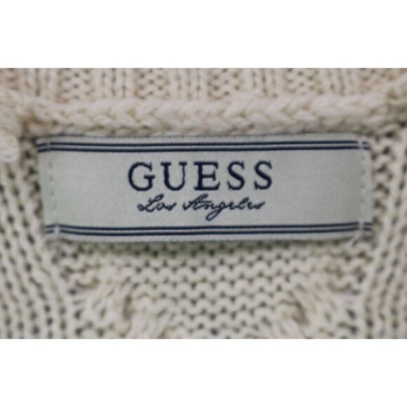 Guess Long Sleeve Off the Shoulder Cable Knit Sweater-Size Large - Picture 5 of 10